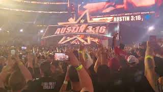 Stone Cold Steve Austin comes out night 2 of Wrestlemania in Dallas 4/3/22