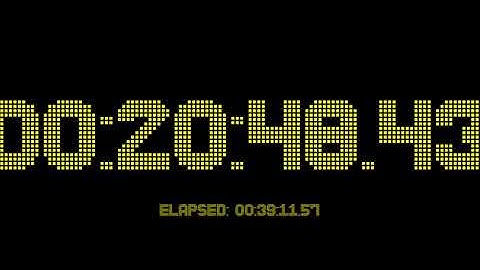 1 hours 0 minutes and 0 seconds countdown timer with 2 fractional digits accuracy