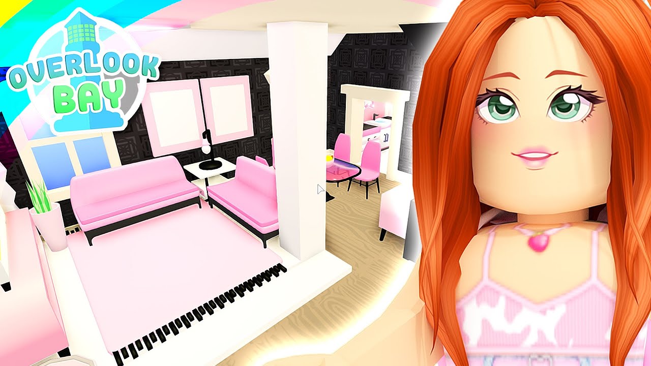 I built a *BLACK PINK* house in Overlook Bay 🖤💗 House Tour Ideas