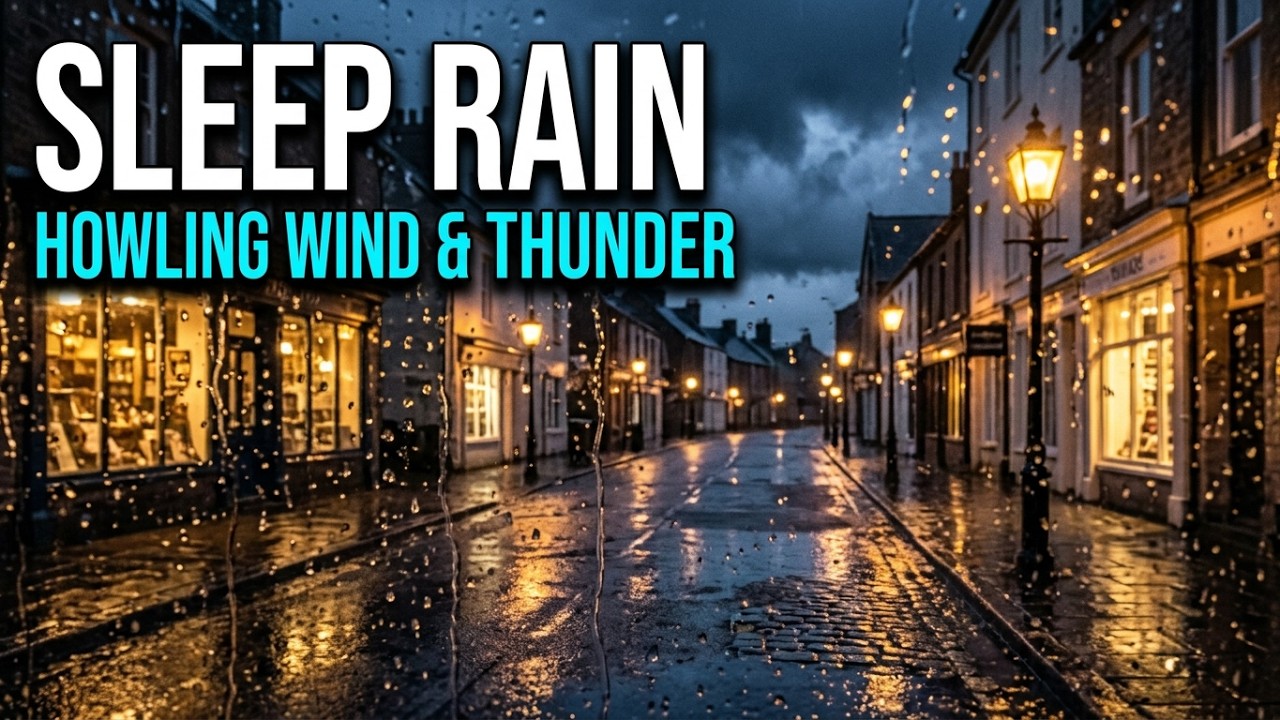🔴 LIVE: Small Town Street Rain & Low Rumbling Thunder: Deep Sleep ...