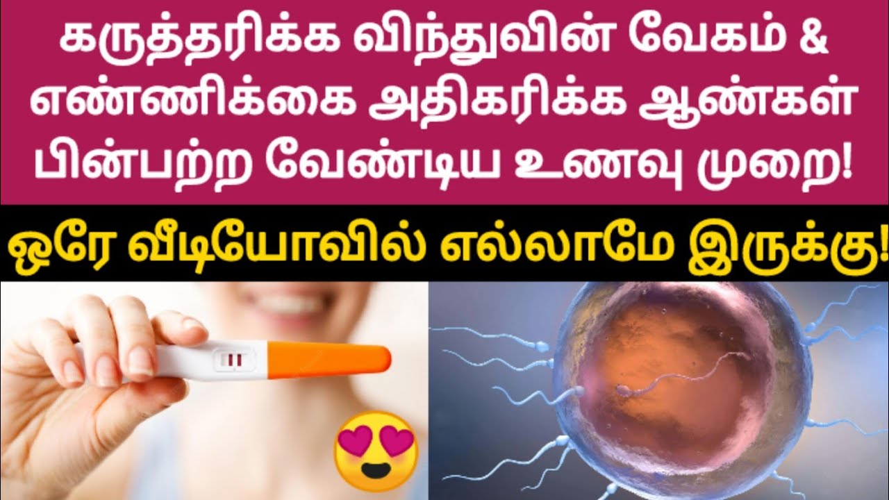 food Chart to increase Sperm count speed health in tamil fast