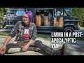 Post apocalyptic style van tour  living full time in a vintage van to travel and avoid rent