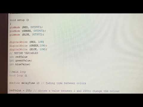 Coding structure for an RGB led using ultra sonic sensors - YouTube