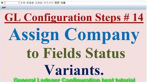 GL Configuration Steps #14 Assign Company Code to Field Status Variants