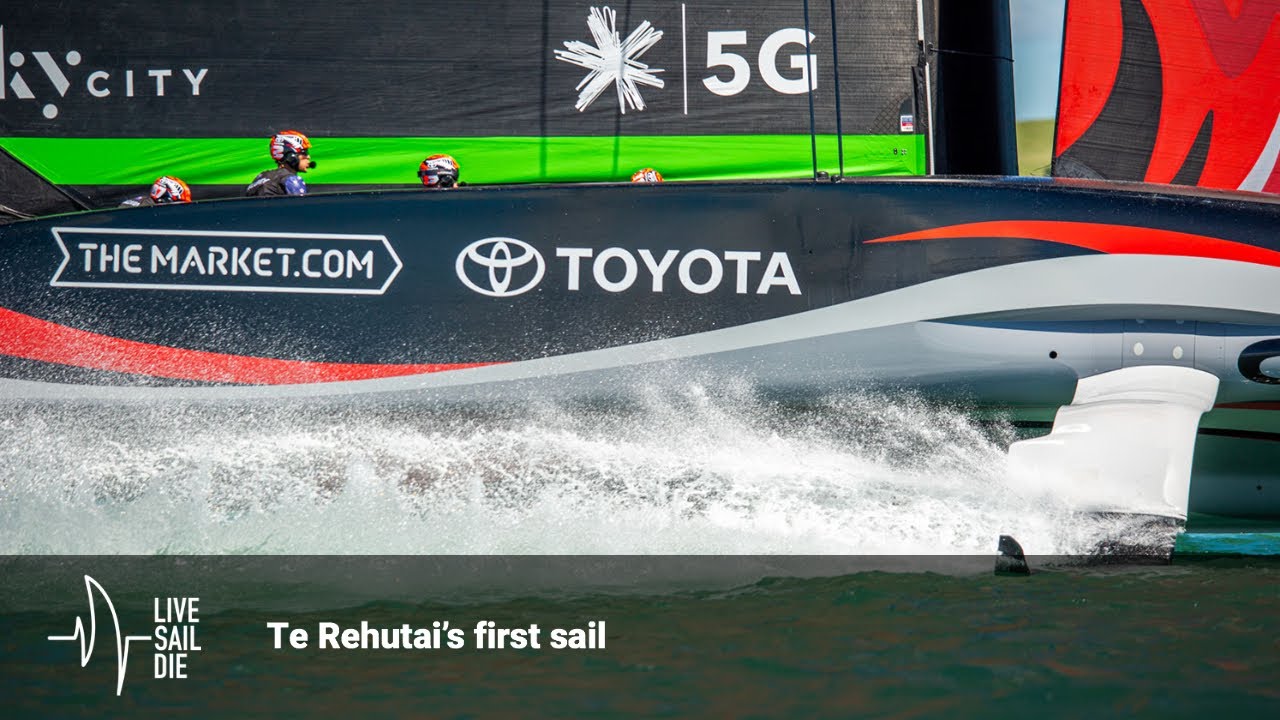 Emirates Team New Zealand's first sail on AC75 'Te Rehutai'