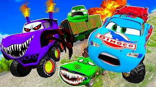 Lightning McQueen HERO and MATER vs ZOMBIE СhooChoo Pixar cars Zombie apocalypse in  BeamNG.drive
