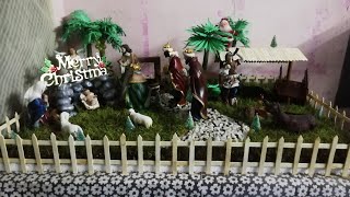  DIY/ Christmas crib work/ Beautiful Christmas nativity scene /Best  crib decor ideas in home 2020