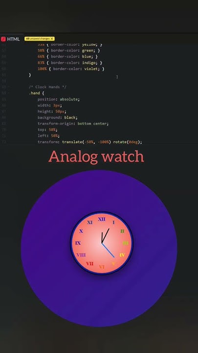 anolog watch ⌚ create use of HTML ,CSS,JS in codepen #codepen #html # ...