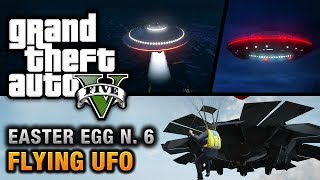 GTA 5 - Easter Egg #6 - Flying UFO (100% Completion, Fort Zancudo & Sandy Shore)