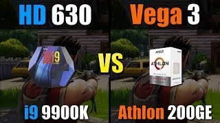 i9 9900K (HD 630) vs Athlon 200GE (Vega 3)