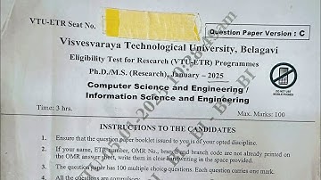 VTU-ETR Ph.D 2025 (CSE/ISE) - part 1 RM solved mcq’s
