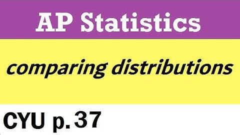 AP Stats CYU p.37 TPS 6e - comparing distributions