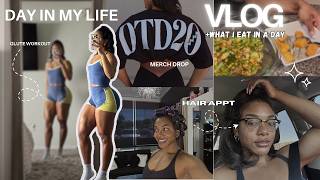 Day in My Life   What I Eat in a Day • Glute workout •Hair Appt • Dropping Merch For the First Time 