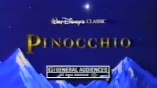 Pinocchio re-release commercials 1992