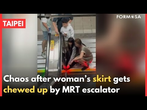 Woman Gets Stuck On Escalator After Skirt Gets Caught In Gap Taiwan News