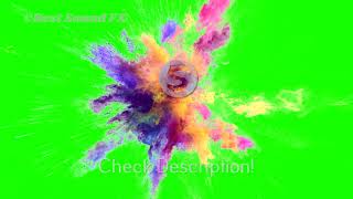 4K Color Ink Particles Burst Green Screen