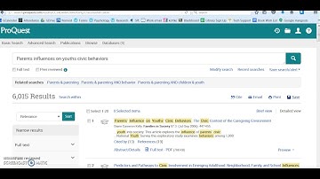Using ProQuest to save articles and create a works cited