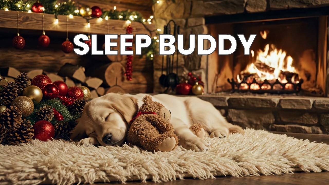 12 Hours Cuddle with Teddy: HD Cozy Fireplace & Puppy Sleep Music for Total Stress Relief 🧸💤