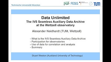 EVGA Workshop 2021: Data Unlimited – The IVS Seamless Auxiliary Data Archive (M-01)