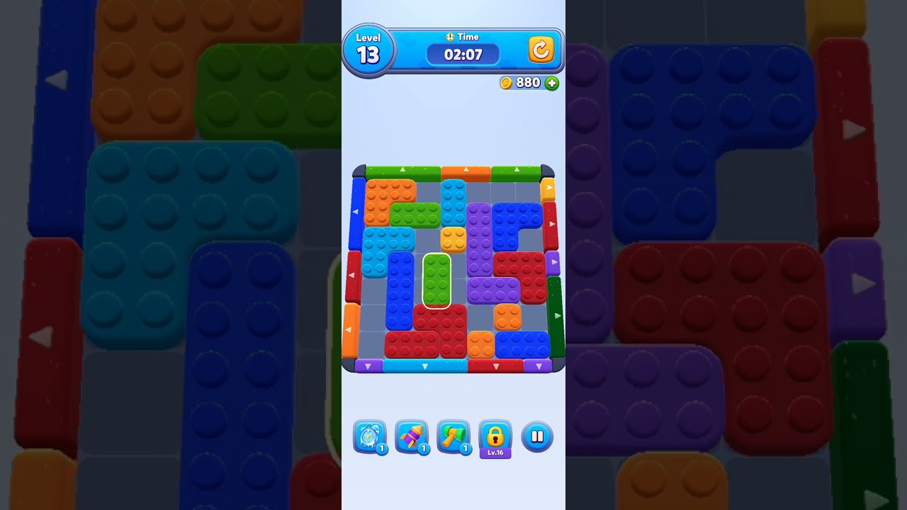 Color Block Jam level 11, 12, 13 Solution 