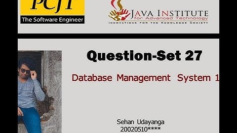 Question Set 27 | Database Management System | Java Institute