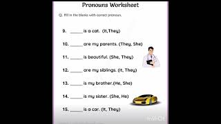 Learn Pronoun with Easy Worksheet
