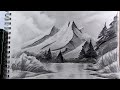 How to draw realistic mountains with pencil, step by step and easy 2 : Drawing The Easy Way
