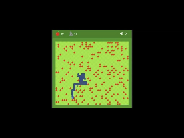 Bot Plays Google Snake!  Large map with Walls 