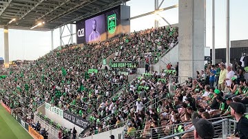Fans chant for Austin FC at Q2 Stadium