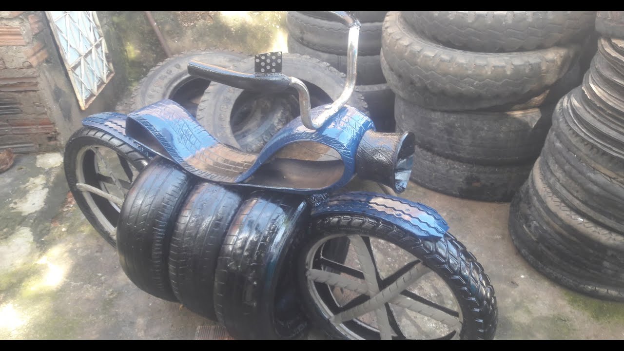 Aprendendo a fazer uma MOTO FEITA DE PNEU FÁCIL , passo a passo