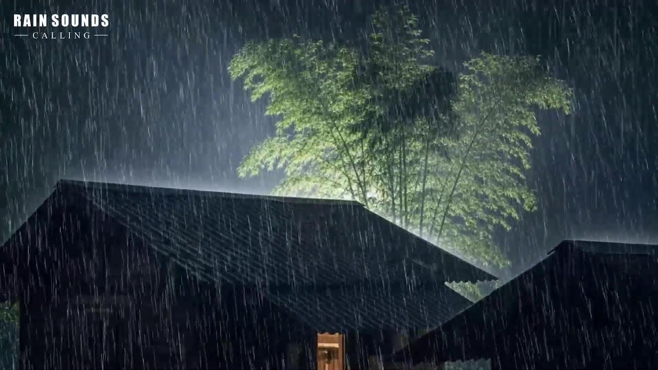 Rain Sounds and Thunder on Cabin Roof | Peaceful Night Rainstorm for Deep Sleep ASMR