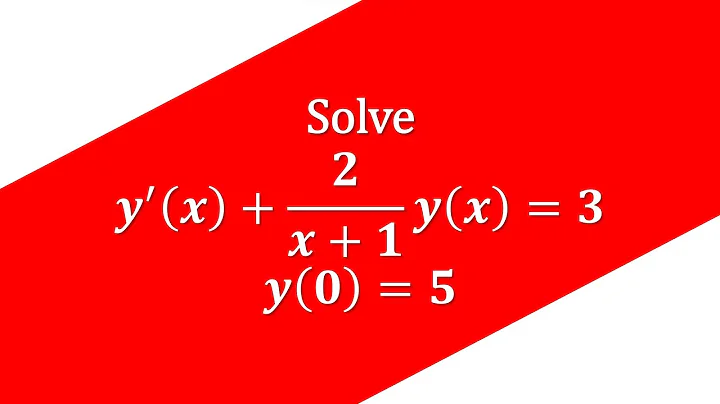 【詳細解題動畫】提要014：Solve y’ + 2y/(x + 1) = 3, y(0) = 5▕ 授課老師：中華大學土木系呂志宗特聘教授