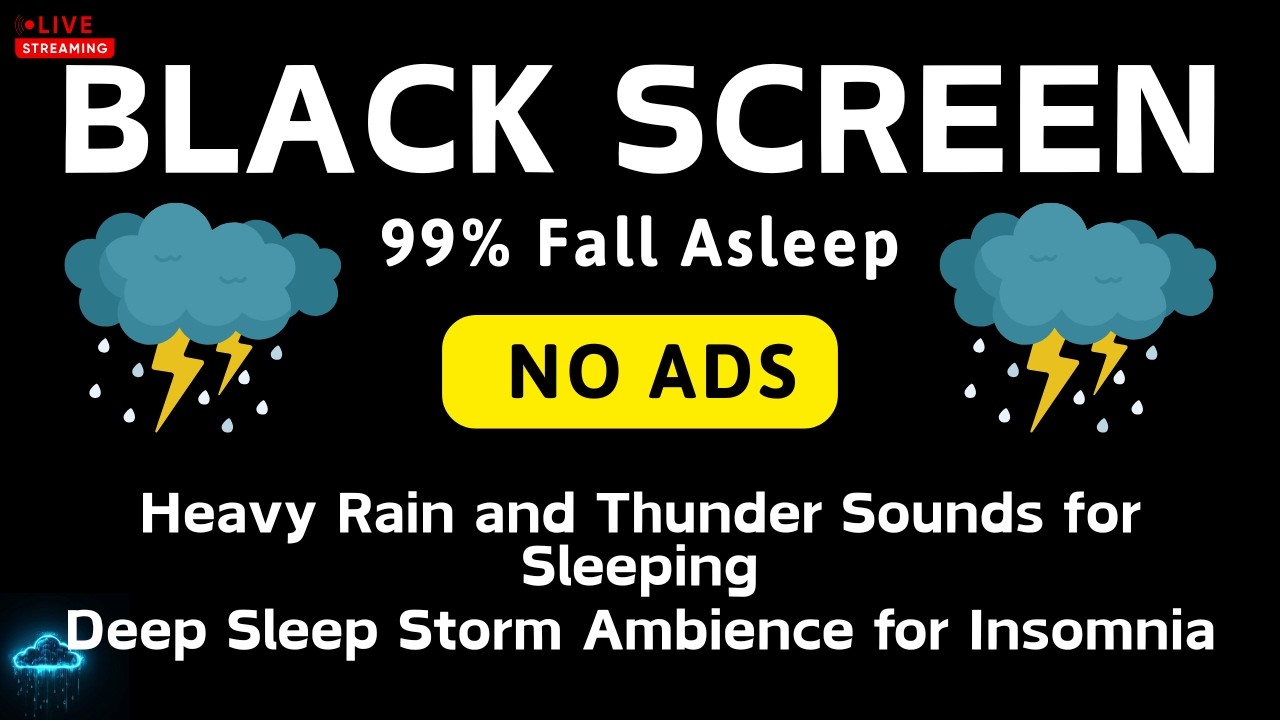 Guarda 🔴 Heavy Rain and Thunder Sounds for Sleeping - Black Screen | Deep Sleep Storm Ambience for Insomnia su YouTube Guarda 🔴 Heavy Rain and Thunder Sounds for Sleeping - Black Screen | Deep Sleep Storm Ambience for Insomnia su YouTube