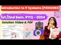 IT System 2024 PYQ 🔥 Full Solution | Bihar Polytechnic 1st Sem | Important Questions for SBTE Exam