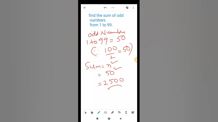 find the sum of odd numbers from 1 to 99