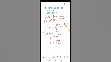 find the sum of odd numbers from 1 to 99