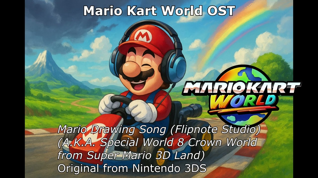Mario Kart World OST - Mario Drawing Song (Special World 8 Crown World) [HIGH QUALITY] [REMASTERED]