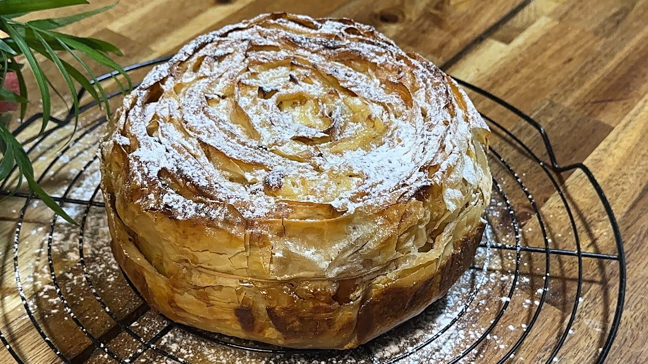TARTA DE MANZANAS 🍎 Y MASA FILO |Crujiente,ideal para cualquier momento