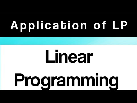 Application Area of Linear Programming