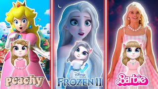 My Talking Angela’m 2 || Frozen Of Elsa 2 ❄️ vS Barbie 🩷 vS Peach 🍑 vS In Angela’m 2 || cosplay