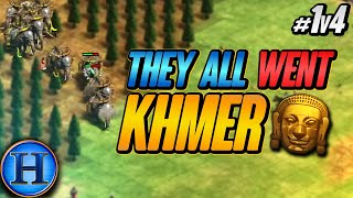 They All Went Khmer Then This Happened | 1v4 AoE2