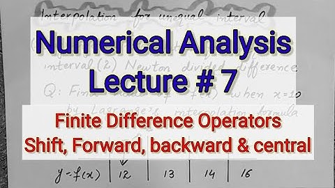 Interpolation - Finite Difference Operators in numerical analysis with examples in (Urdu/Hindi)