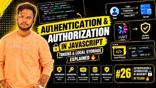 Authentication & Authorization in JavaScript 🔐 | Tokens & Local Storage Explained #26