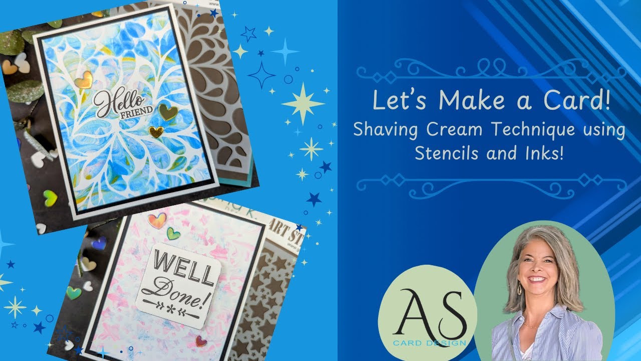 Shaving Cream Technique using Stencils and Inks - YouTube