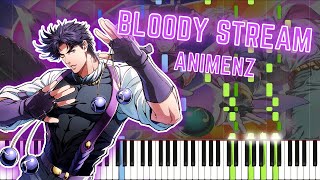 [Animenz] Bloody Stream - JoJo's Bizarre Adventure Part 2 - Piano Tutorial || Synthesia