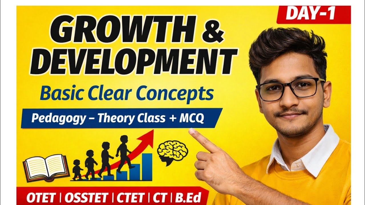 Growth & Development | Pedagogy Theory + MCQs | CTET OTET OSSTET B.Ed Exam | Day 1