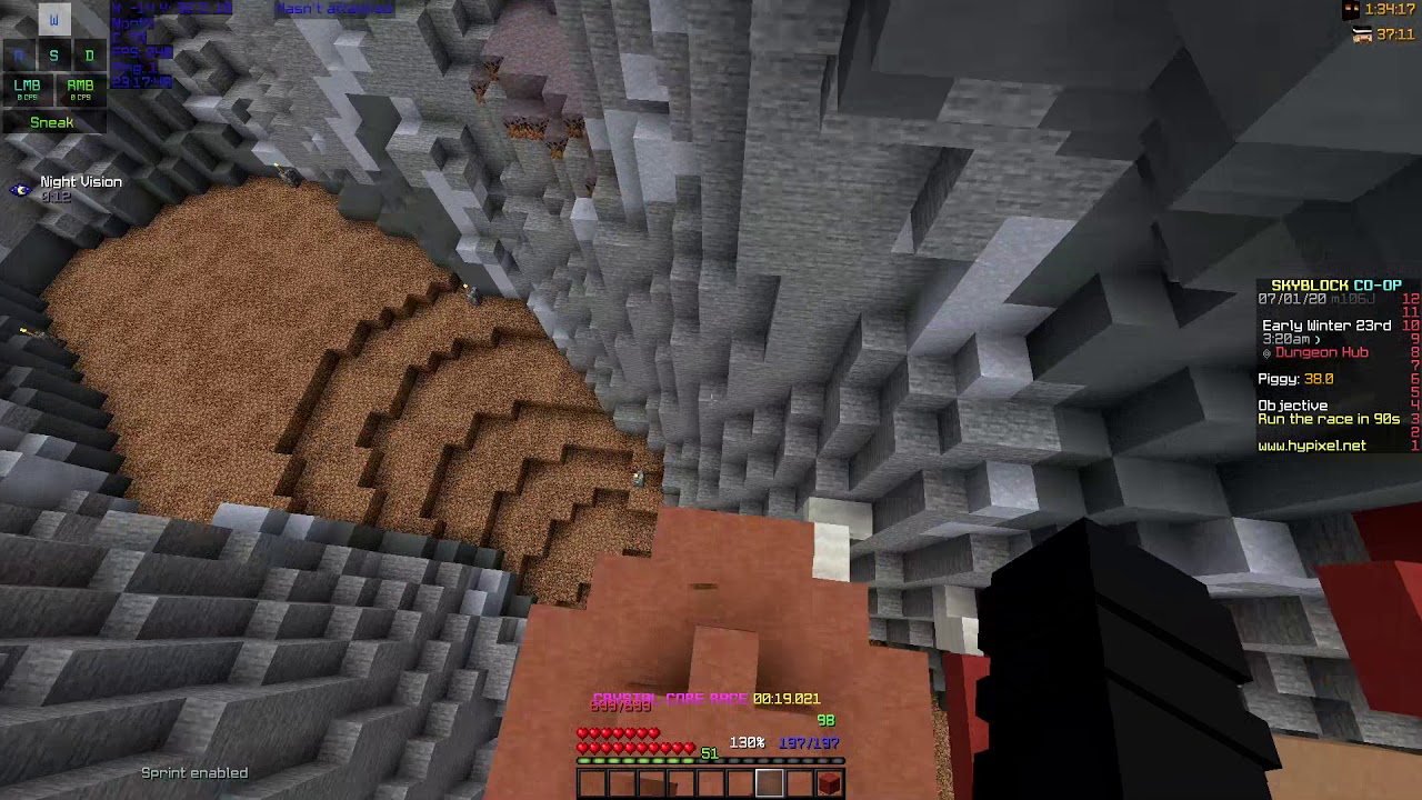 Hypixel Skyblock Crystal Core Race "Nothing" Without Glitches - YouTube