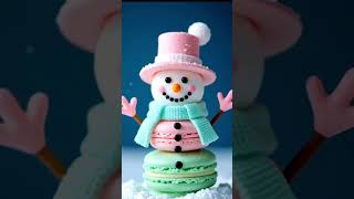 Macarons snowman ⛄️ #christmas #animation #macarons #snowman