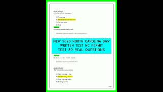 2026 North Carolina DMV Written Test: 30 Real NC Permit Practice Questions and Answers