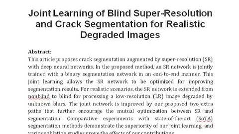 Joint Learning of Blind Super Resolution and Crack Segmentation for Realistic Degraded Images